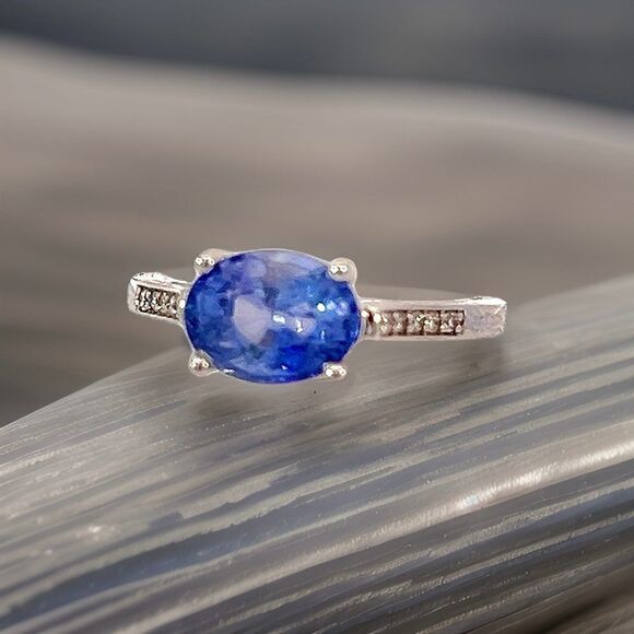 Natural Sapphire Diamond Ring 6.5 14k W Gold 2.36 TCW Certified $3,950 310592 - Picture 6 of 16